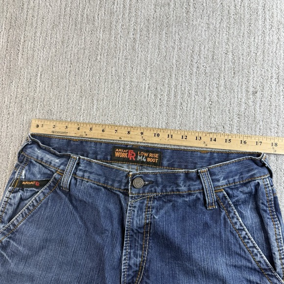 Ariat Work FR Jeans M4 Low Rise Bootcut Men's Size 34x36 Blue Denim - Picture 6 of 8